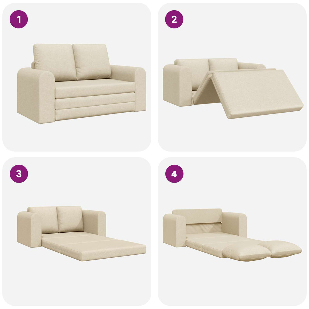vidaXL Sofa Bed 60cm Kremowy tkanina
