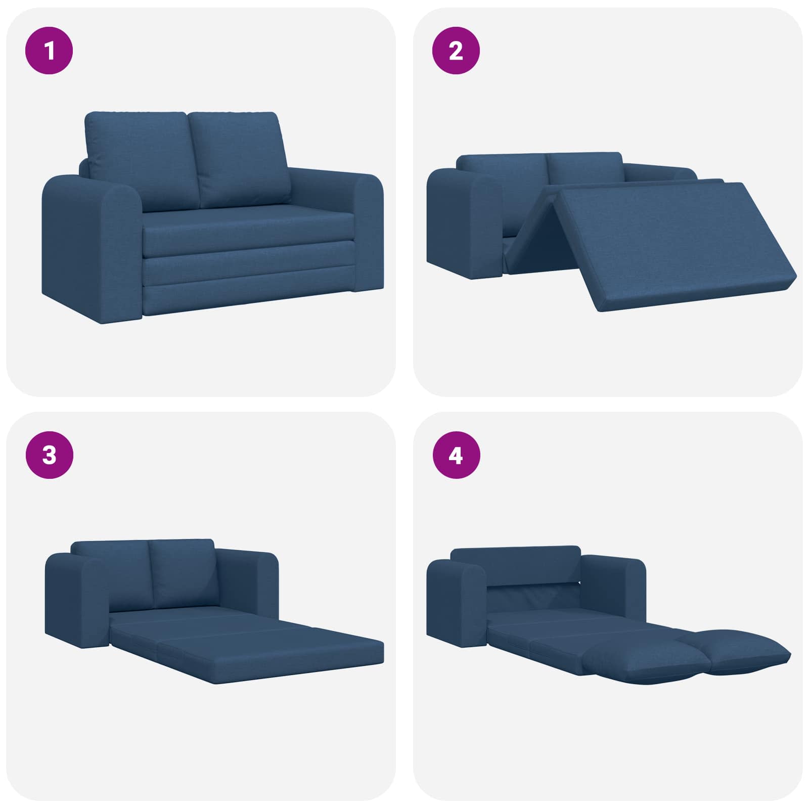 vidaXL Sofa Bed 60cm Niebieski tkanina