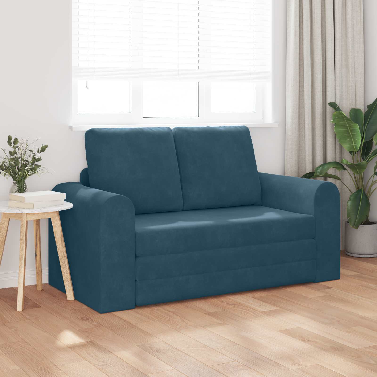 vidaXL Sofa Bed Niebieski 148 x 71 x 83 cm Aksamit