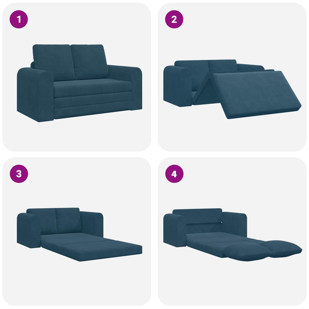 vidaXL Sofa Bed Niebieski 148 x 71 x 83 cm Aksamit