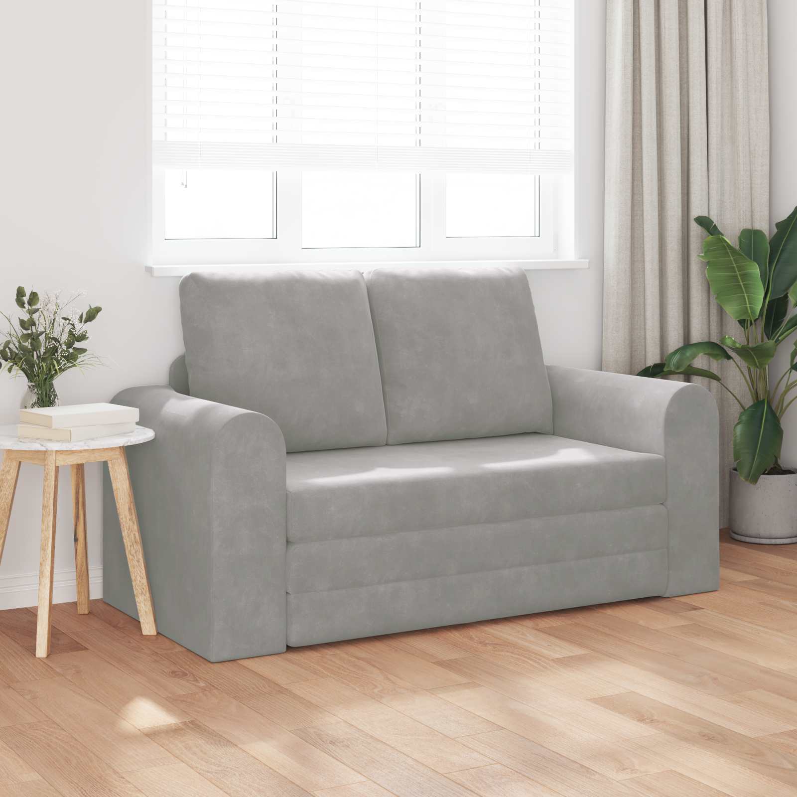 vidaXL Sofa Bed Jasnoszary 148 x 71 x 83 cm Aksamit