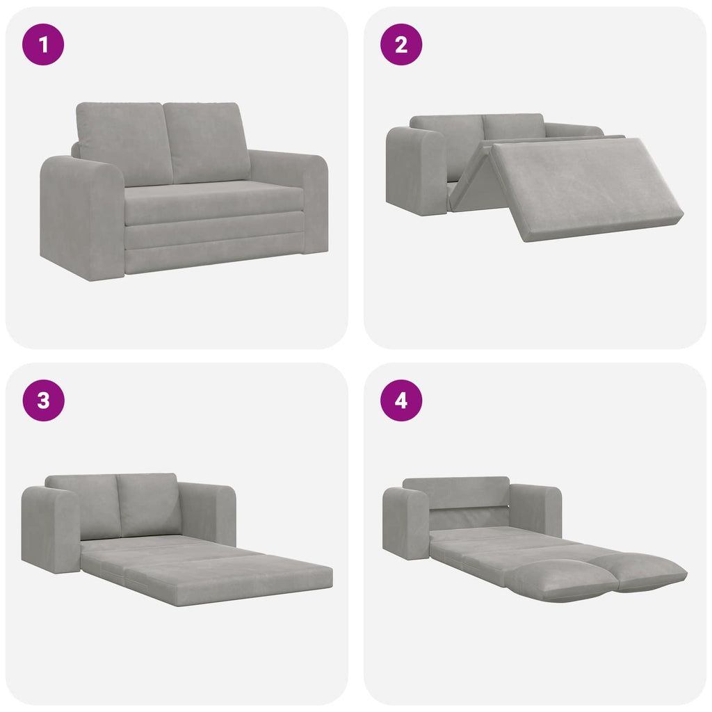 vidaXL Sofa Bed Jasnoszary 148 x 71 x 83 cm Aksamit