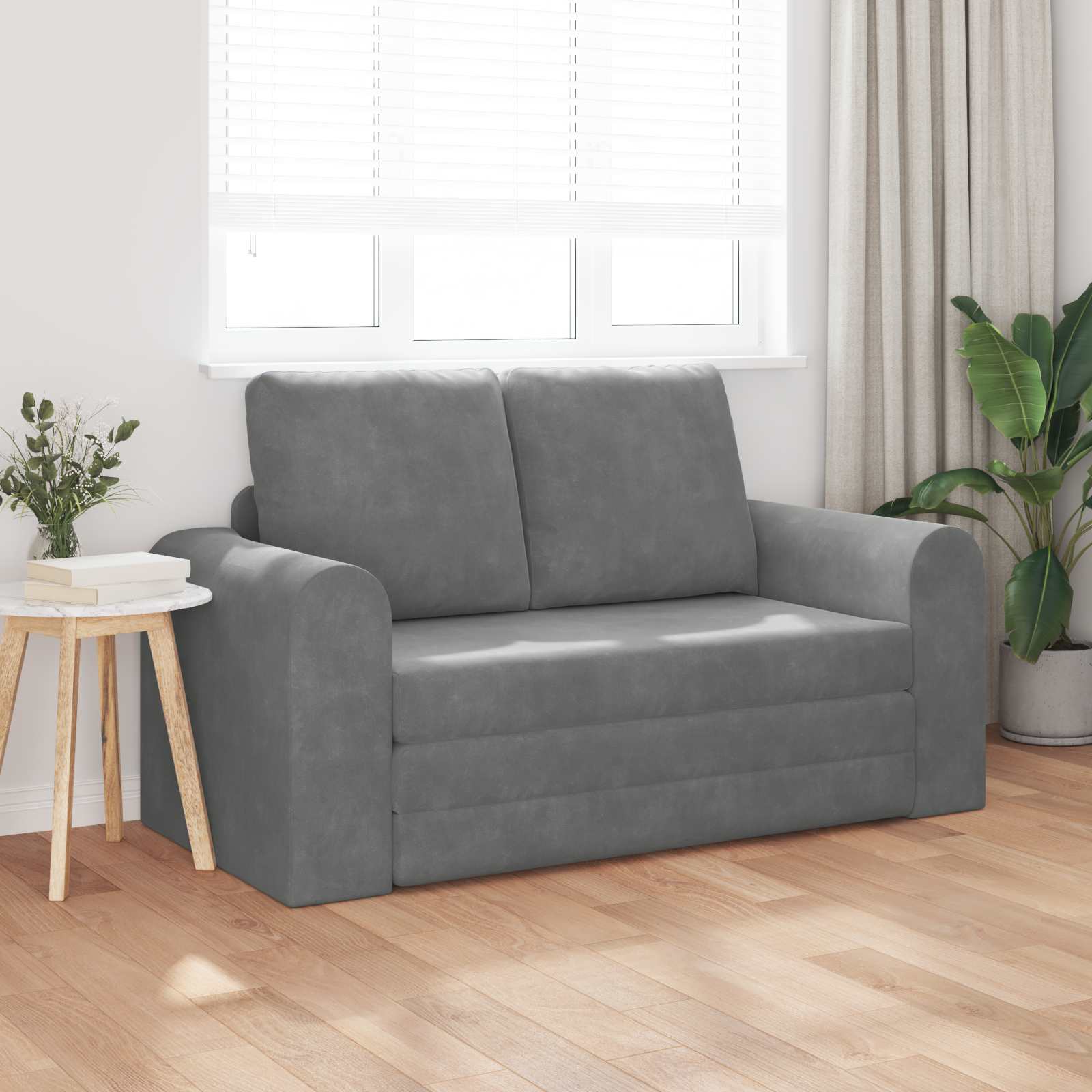 vidaXL Sofa Bed Ciemnoszary 148 x 71 x 83 cm Aksamit