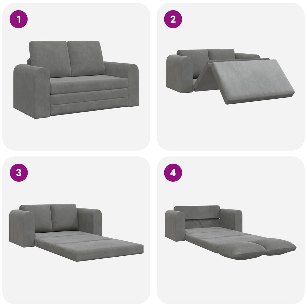 vidaXL Sofa Bed Ciemnoszary 148 x 71 x 83 cm Aksamit