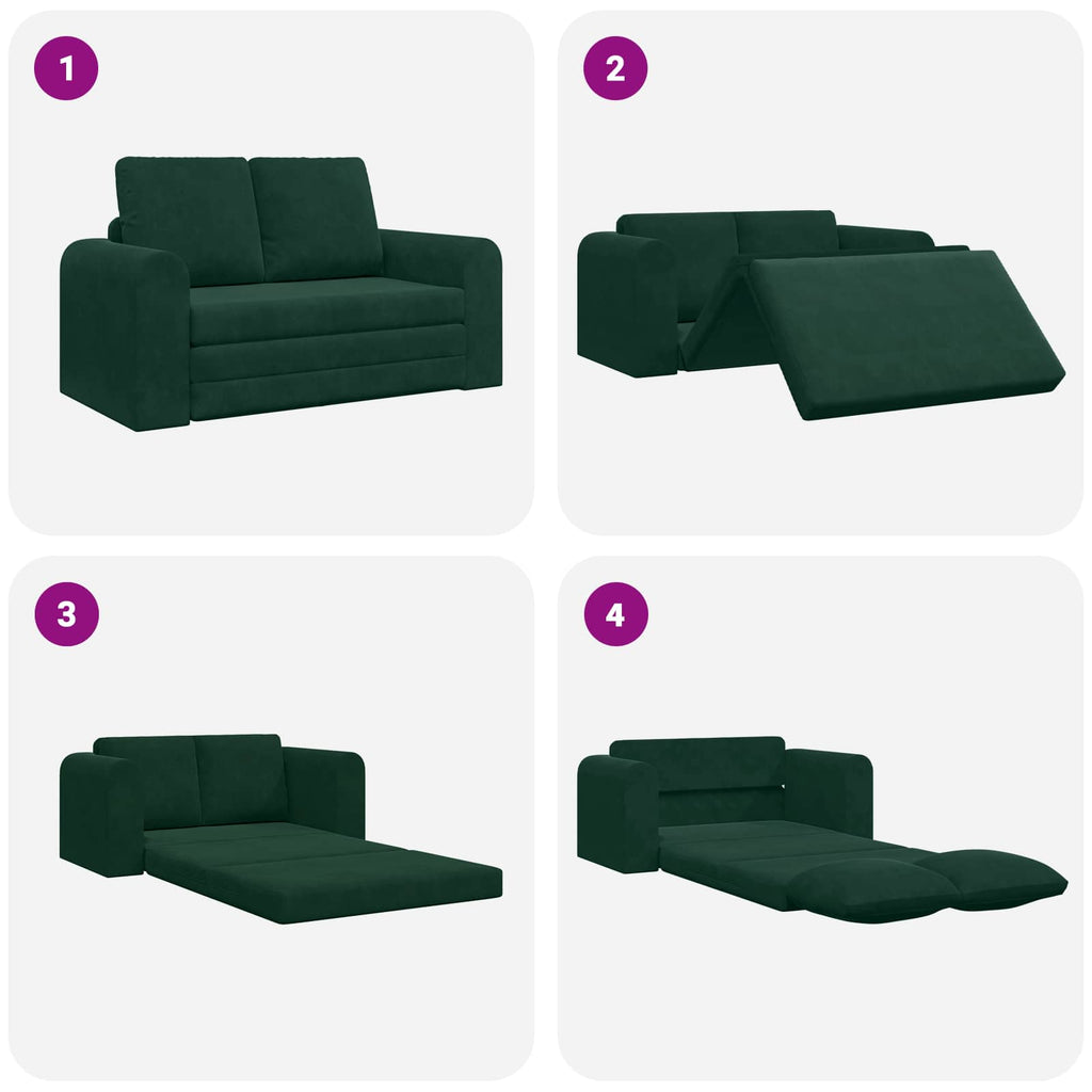 vidaXL Sofa Bed Ciemna zieleń 148 x 71 x 83 cm Aksamit