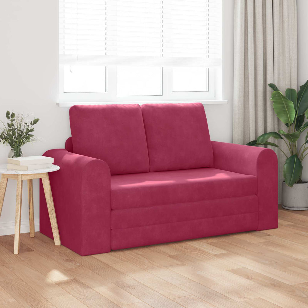 vidaXL Sofa Bed Czerwone wino 148 x 71 x 83 cm Aksamit