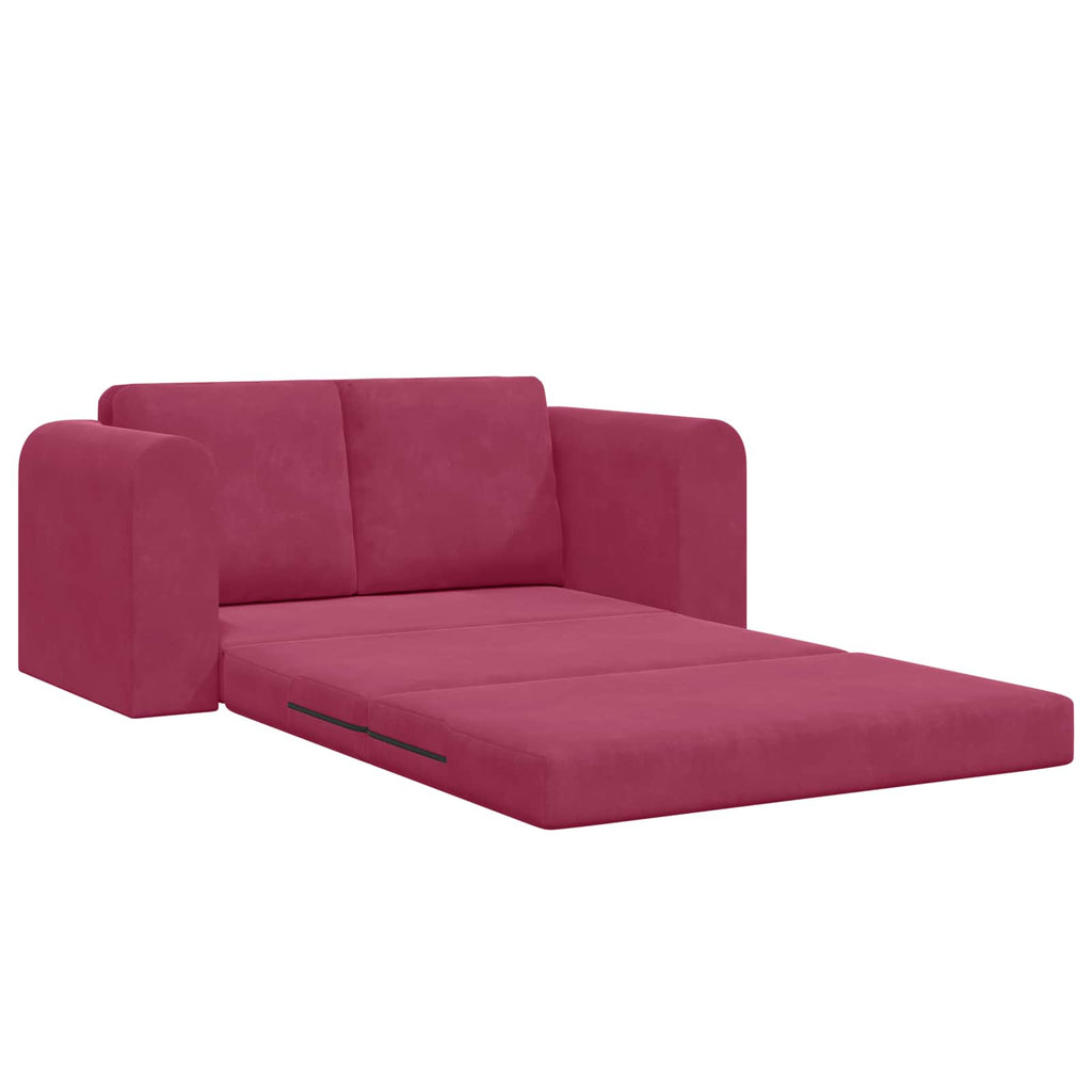 vidaXL Sofa Bed Czerwone wino 148 x 71 x 83 cm Aksamit