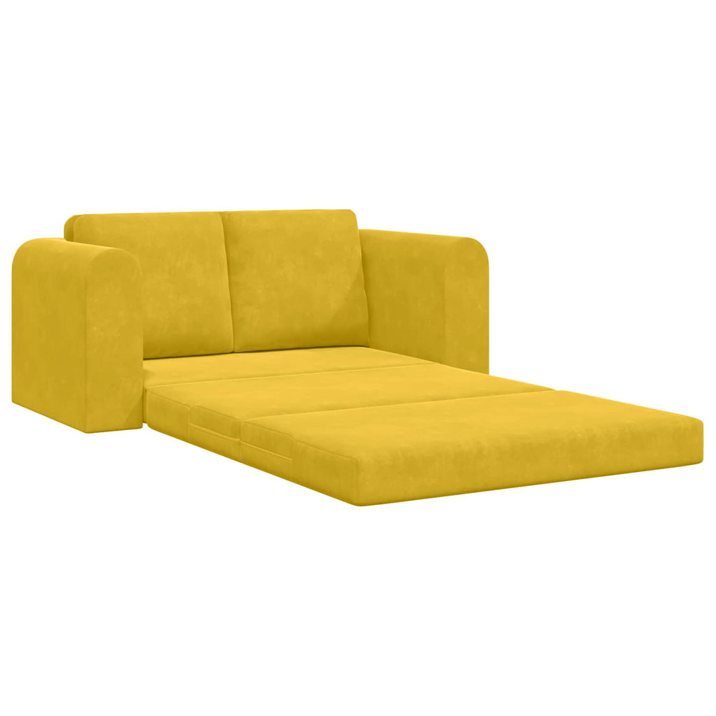 vidaXL Sofa Bed Żółty 148 x 71 x 83 cm Aksamit
