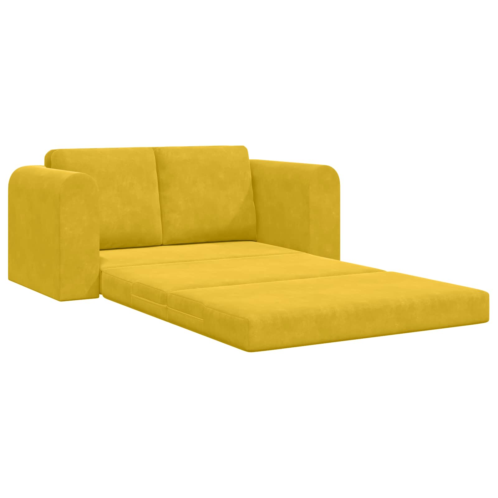 vidaXL Sofa Bed Żółty 148 x 71 x 83 cm Aksamit