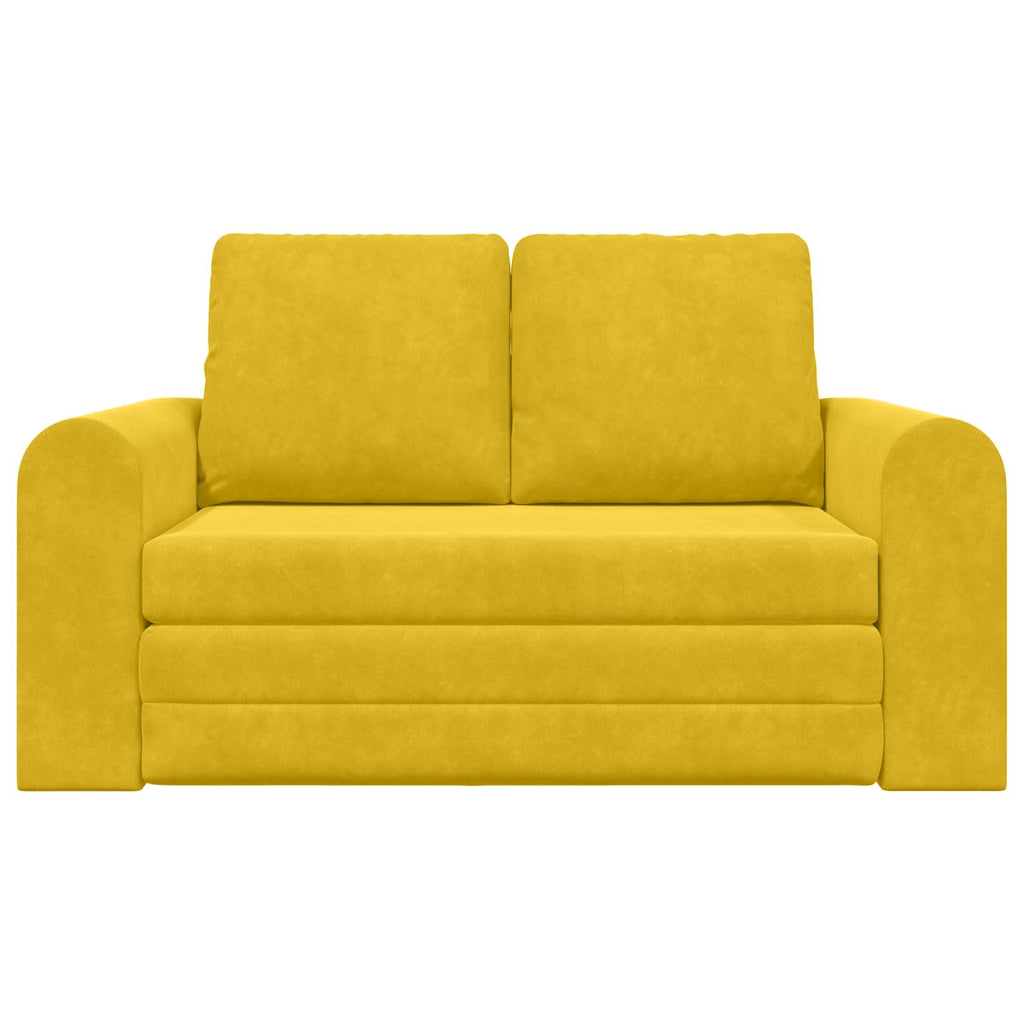 vidaXL Sofa Bed Żółty 148 x 71 x 83 cm Aksamit