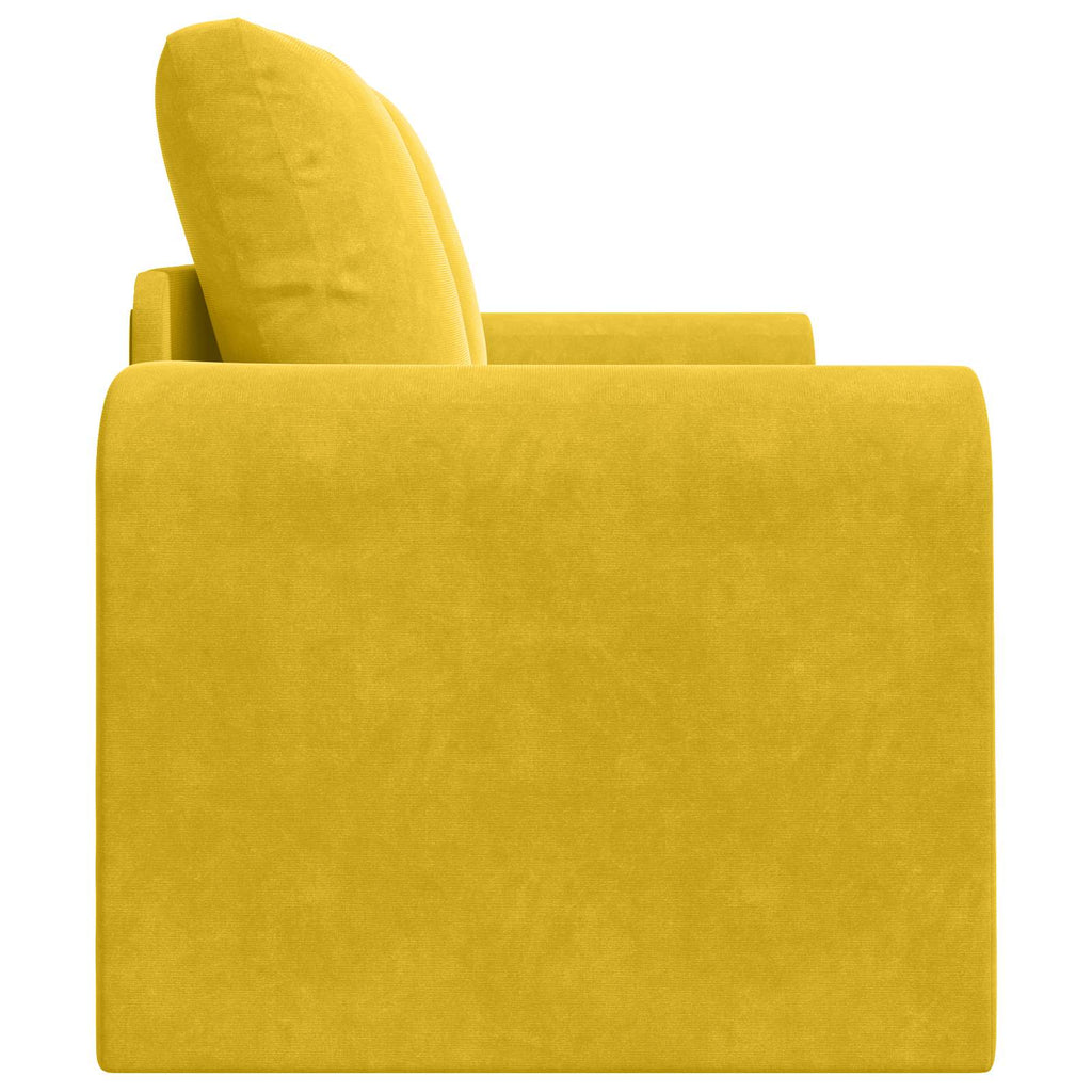 vidaXL Sofa Bed Żółty 148 x 71 x 83 cm Aksamit