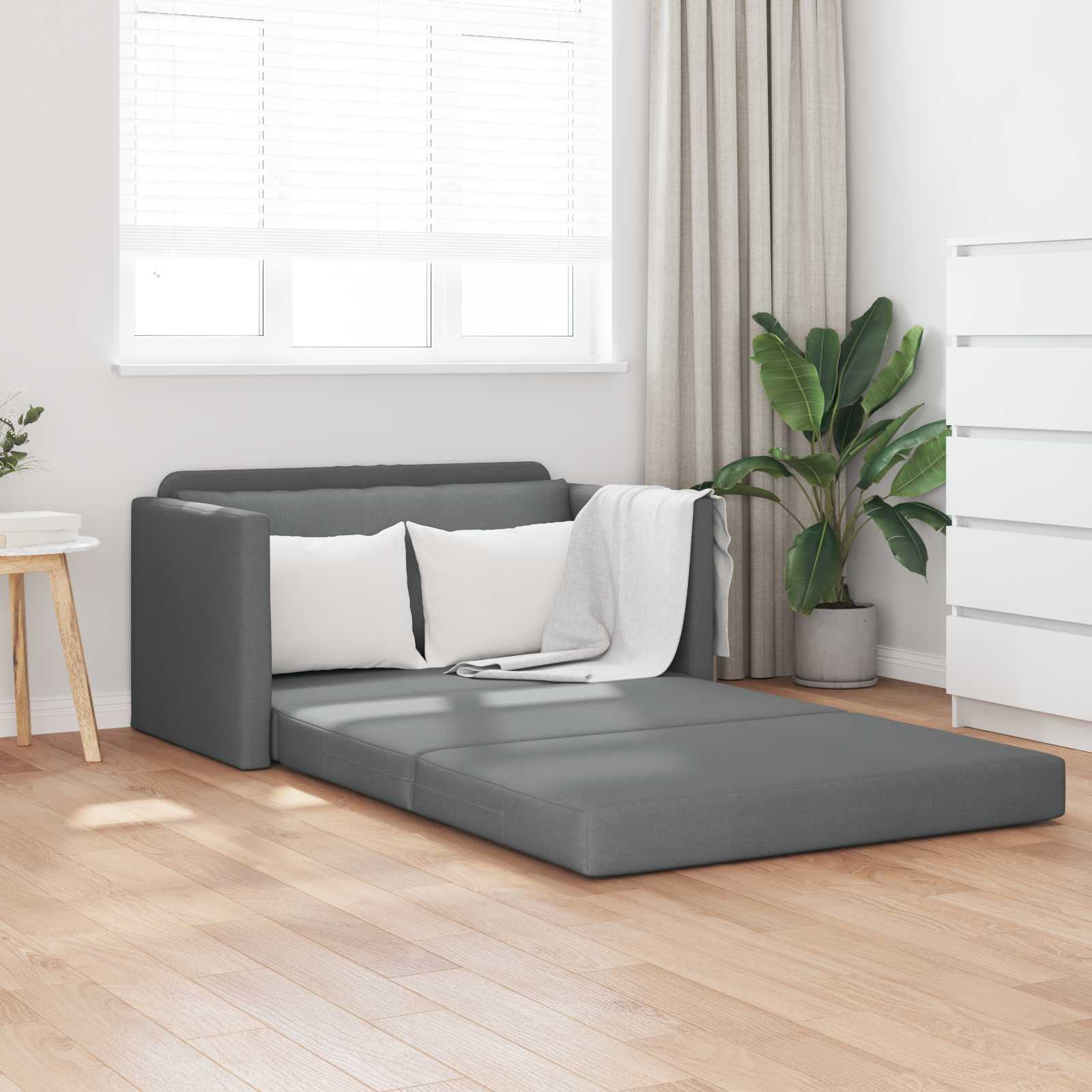 vidaXL Sofa Bed 110cm Ciemnoszary tkanina