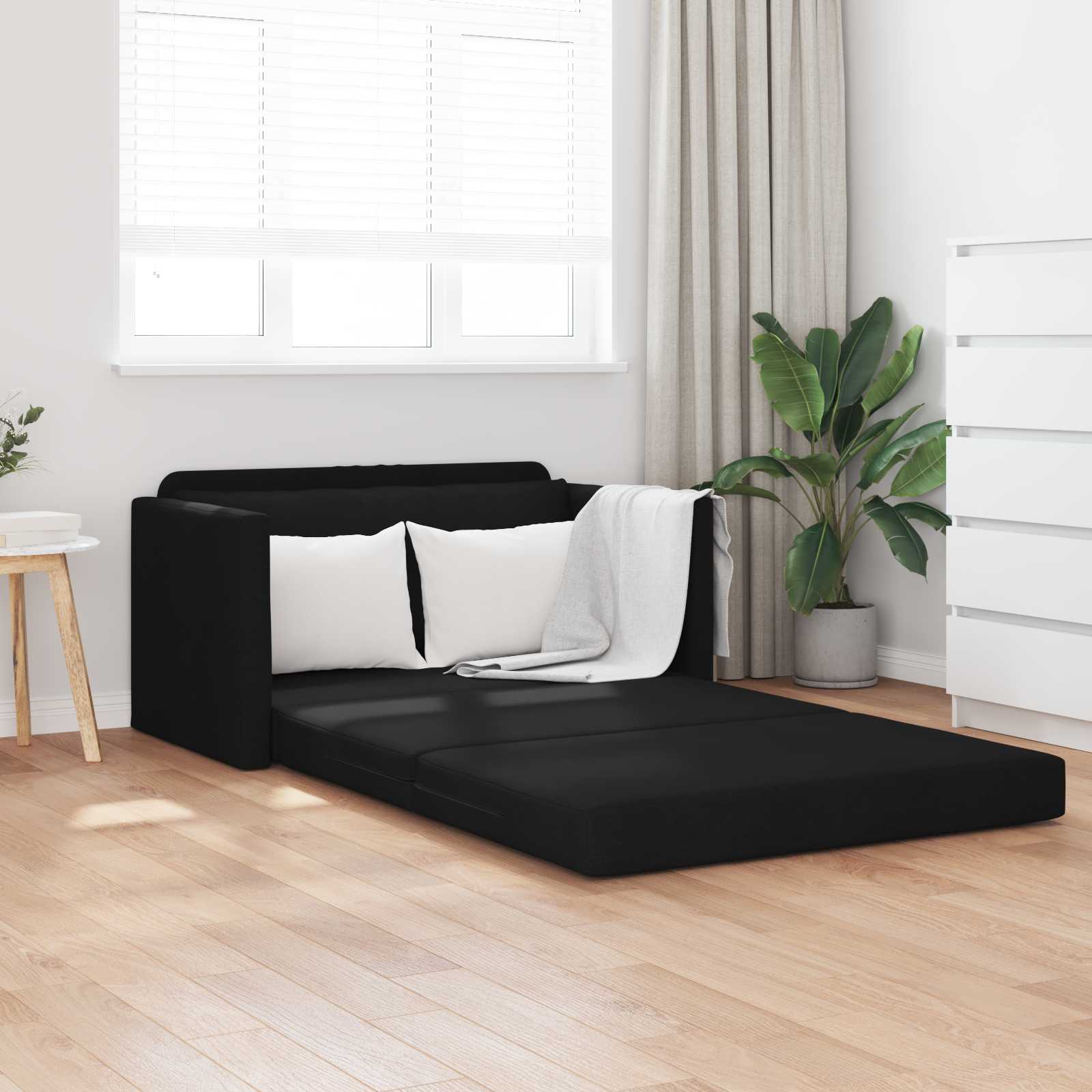 vidaXL Sofa Bed 110cm Czarny tkanina
