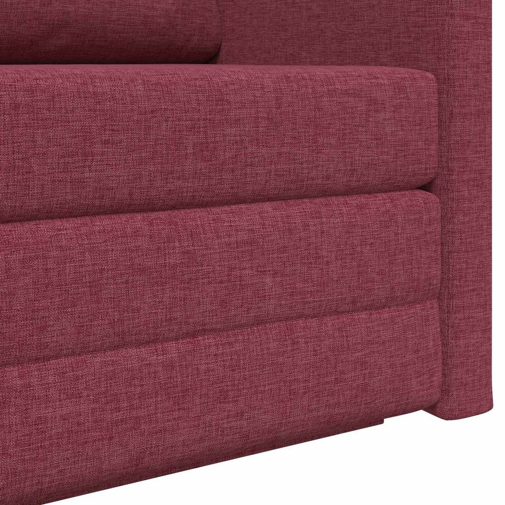 vidaXL Sofa Bed 110cm Czerwone wino tkanina