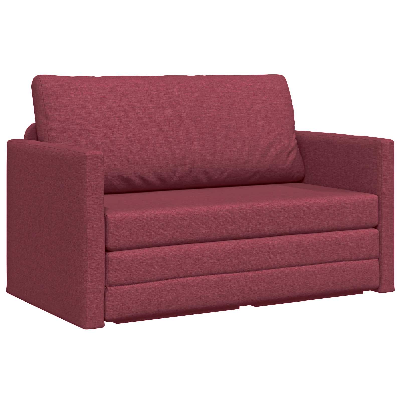 vidaXL Sofa Bed 110cm Czerwone wino tkanina