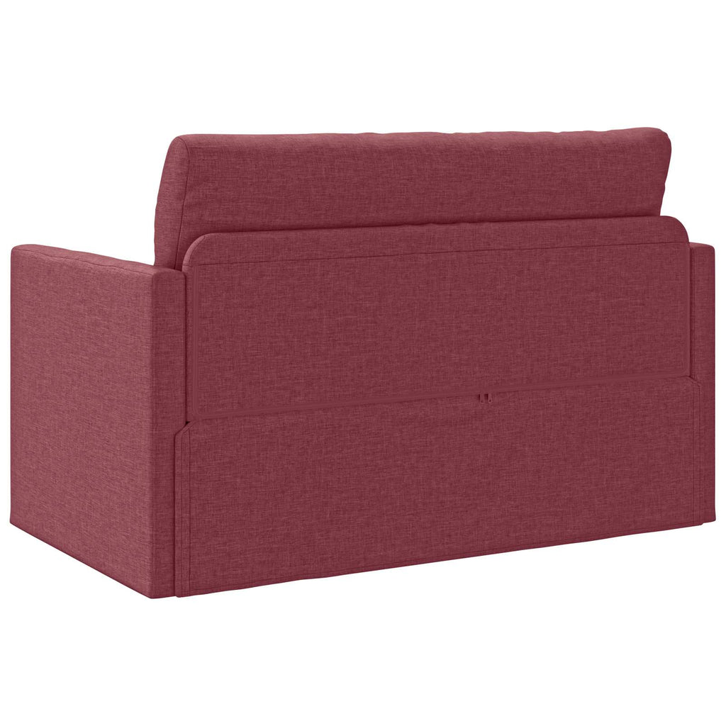 vidaXL Sofa Bed 110cm Czerwone wino tkanina