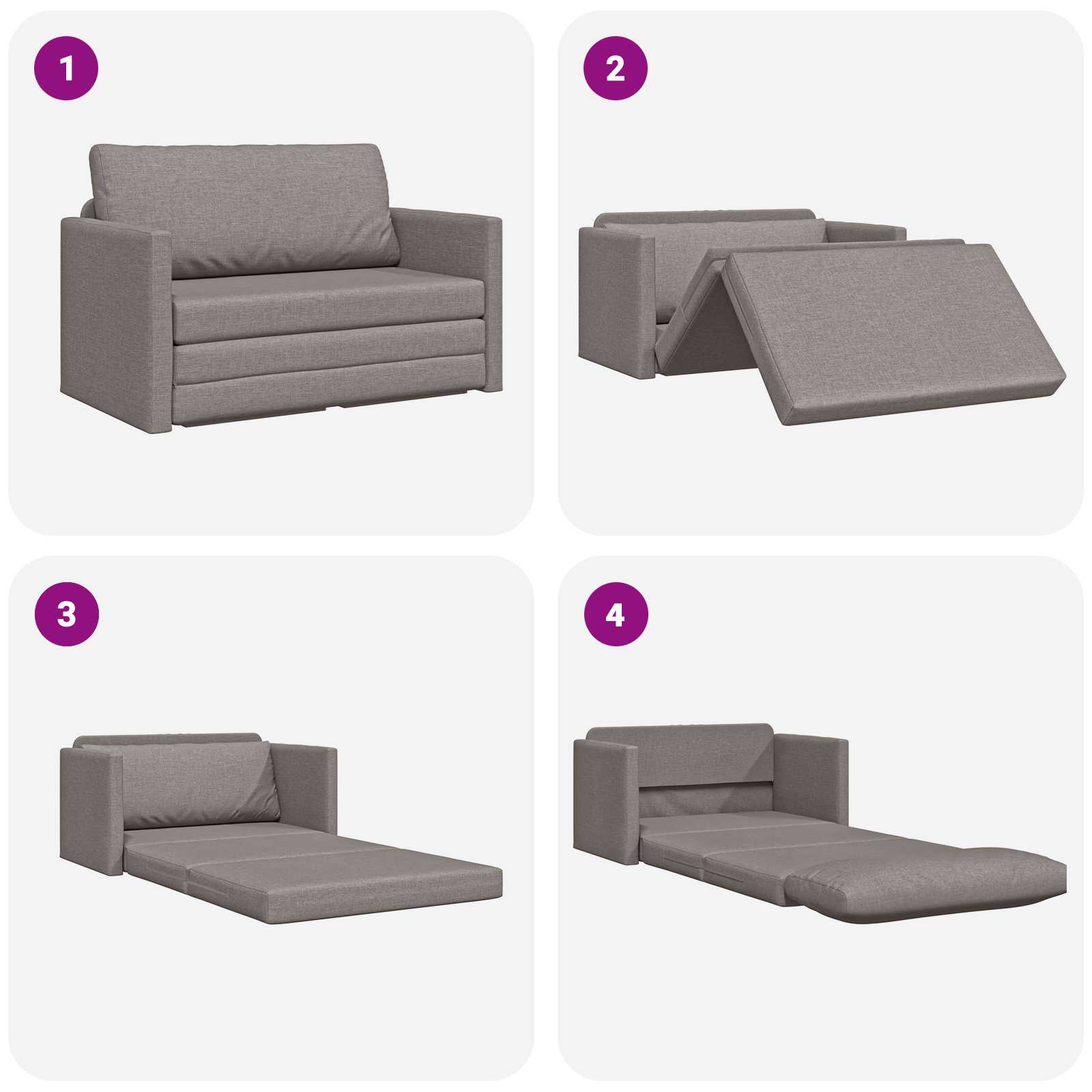 vidaXL Sofa Bed 110cm Ciemnoszary tkanina