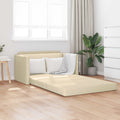 vidaXL Sofa Bed 110cm Kremowy tkanina