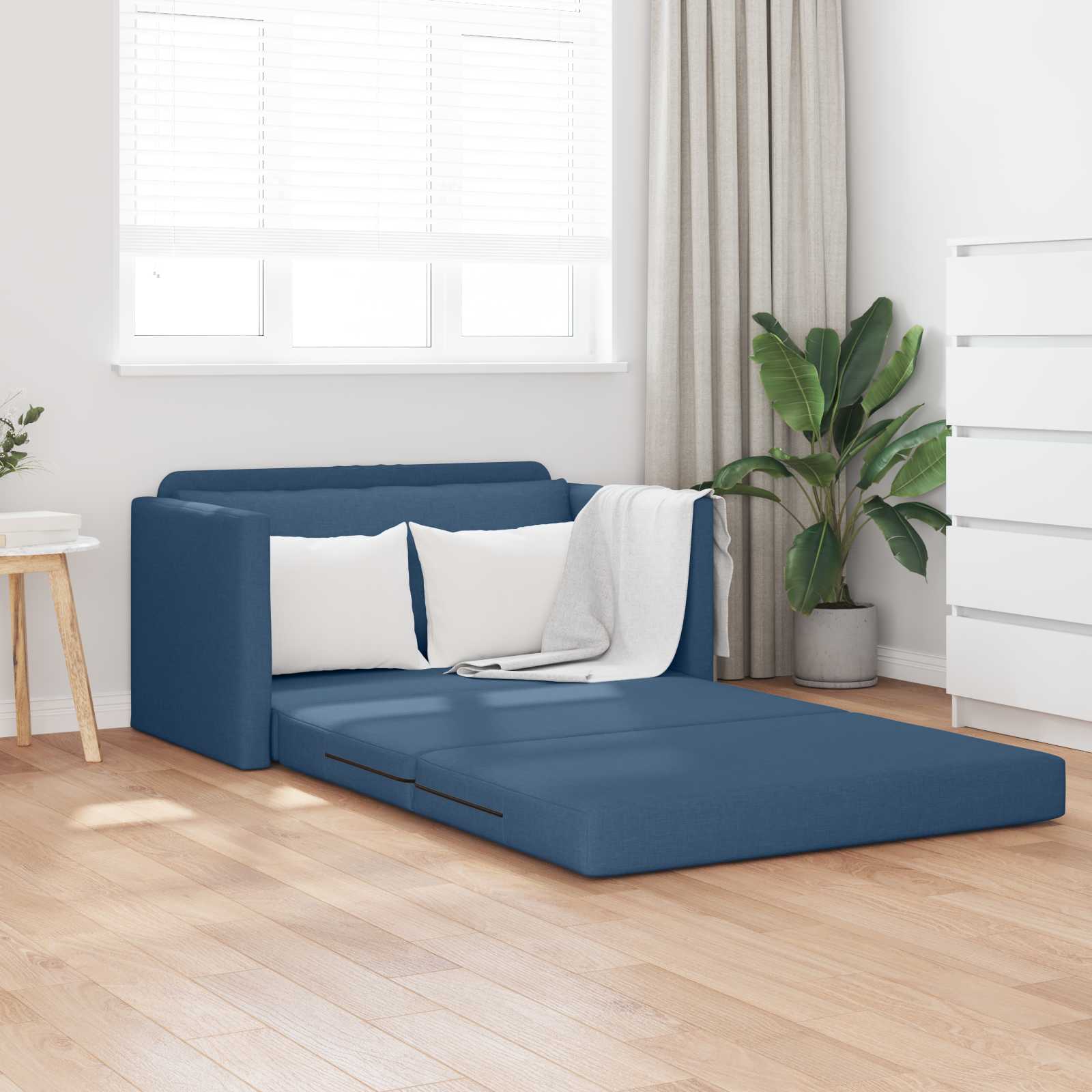 vidaXL Sofa Bed 110cm Niebieski tkanina