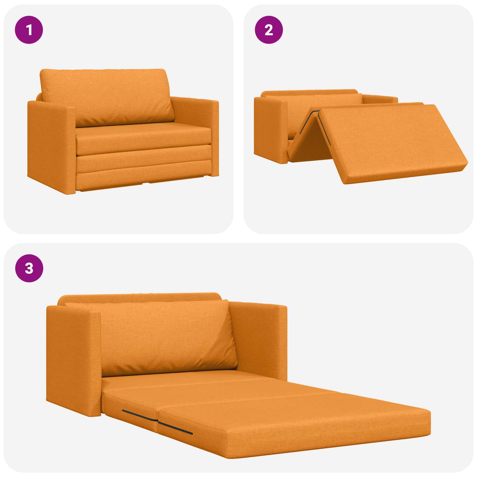 vidaXL Sofa Bed 110cm Ciemny Żółty tkanina