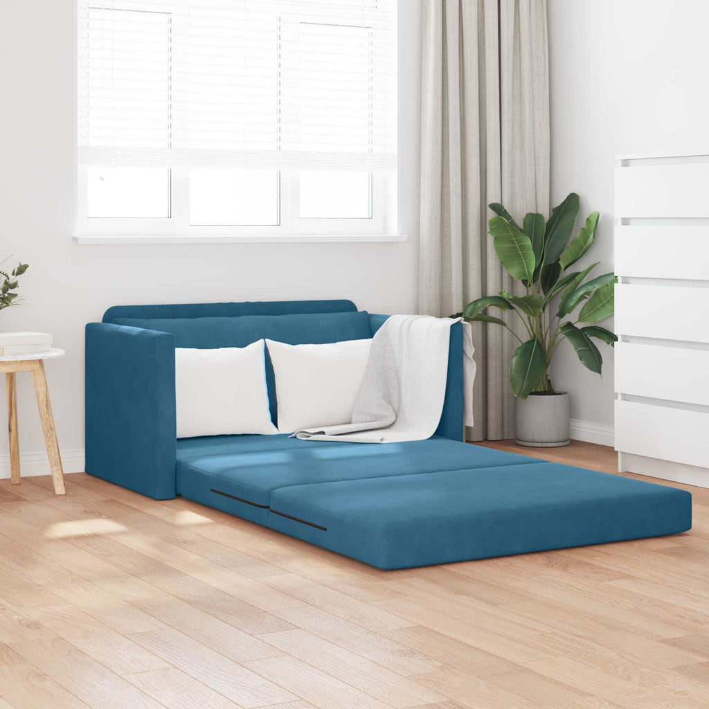 vidaXL Sofa Bed Niebieski 124 x 71 x 78 cm Aksamit
