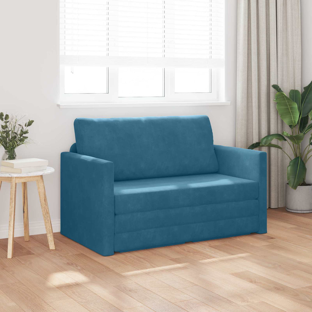 vidaXL Sofa Bed Niebieski 124 x 71 x 78 cm Aksamit