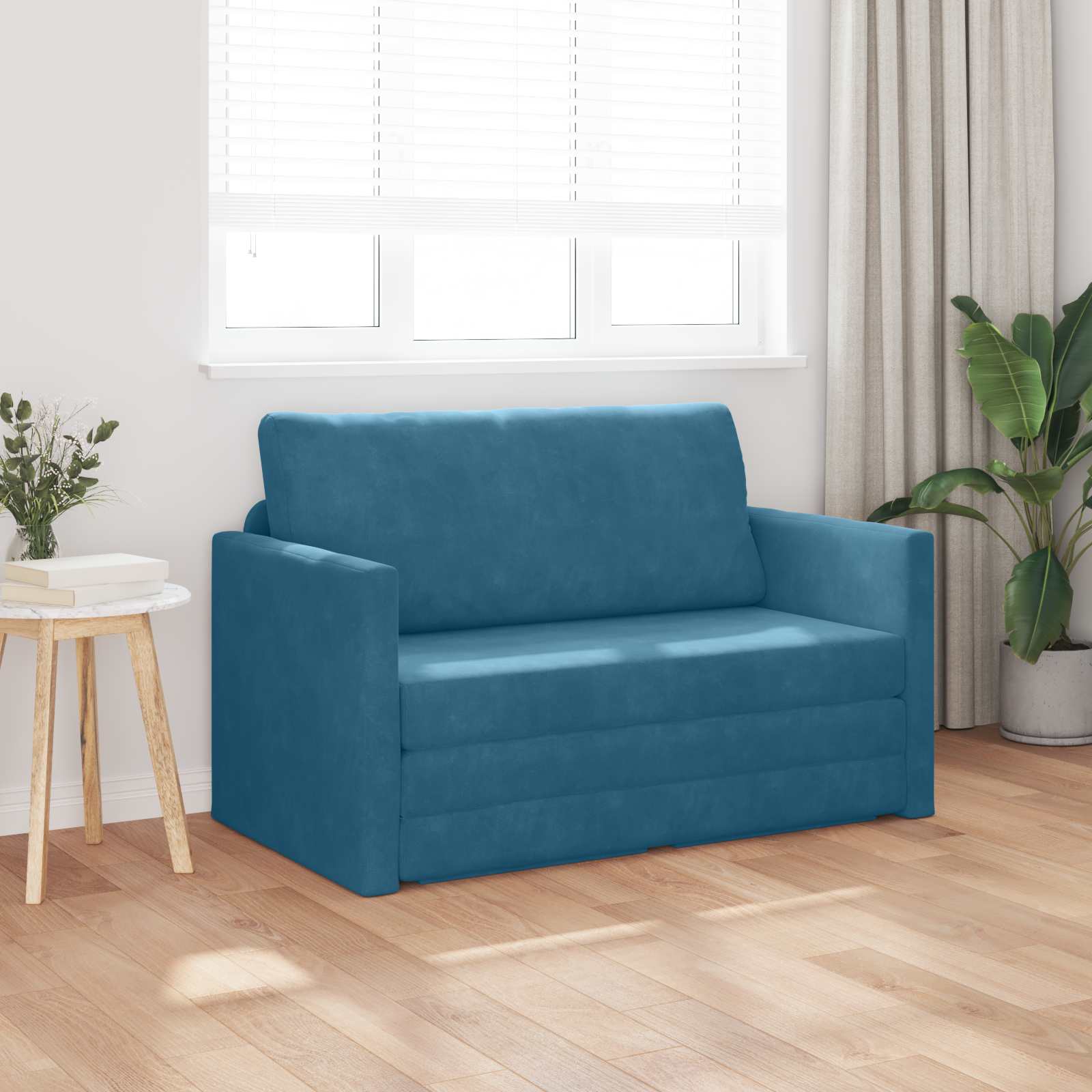 vidaXL Sofa Bed Niebieski 124 x 71 x 78 cm Aksamit