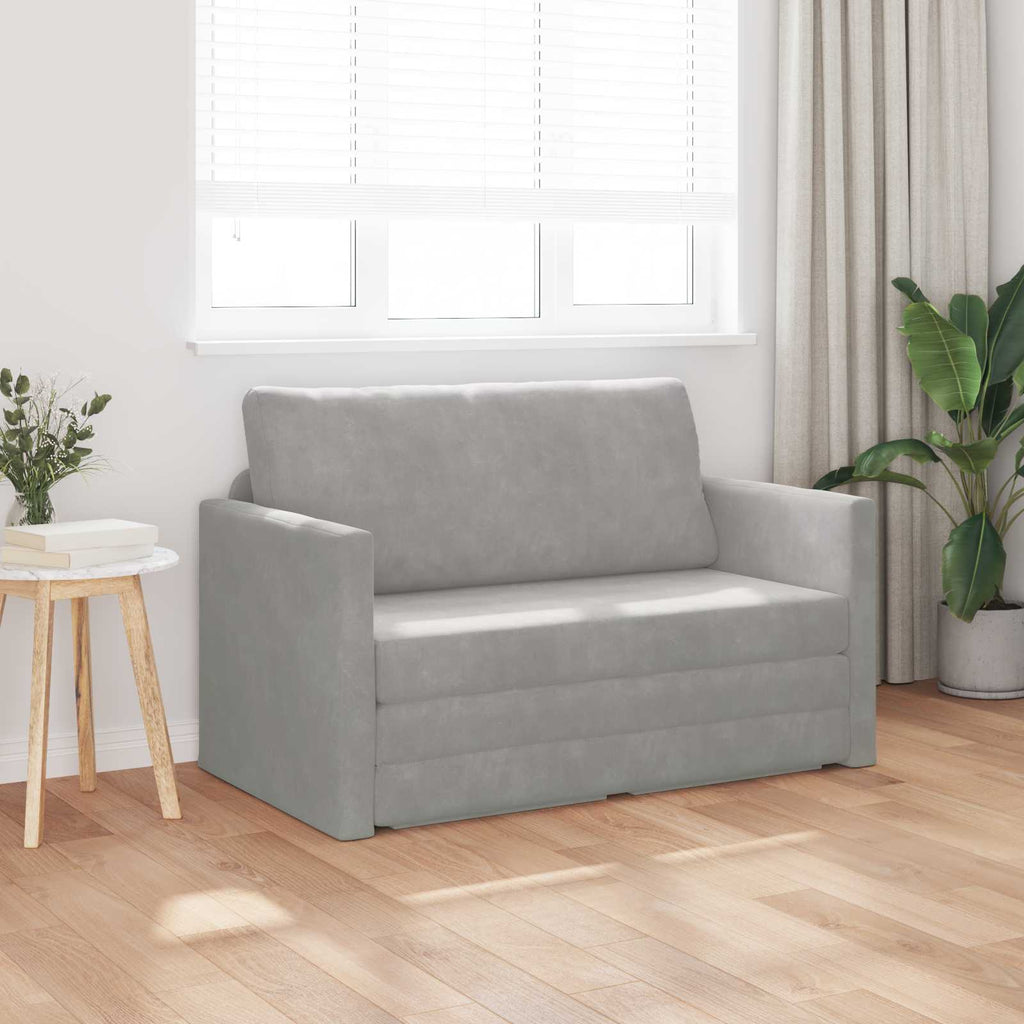 vidaXL Sofa Bed Jasnoszary 124 x 71 x 78 cm Aksamit