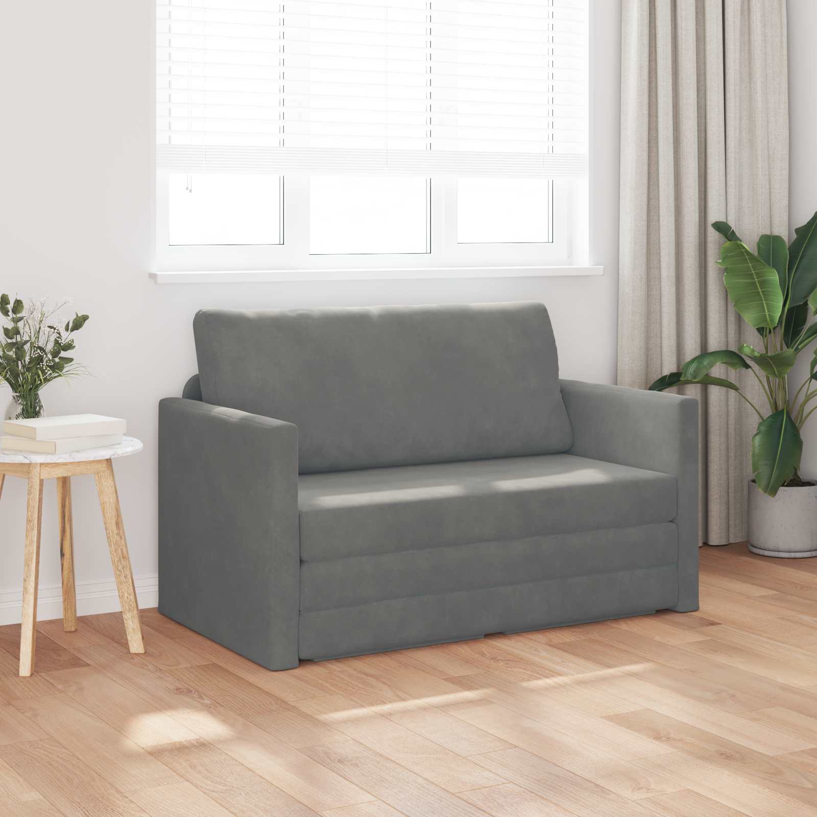 vidaXL Sofa Bed Ciemnoszary 124 x 71 x 78 cm Aksamit