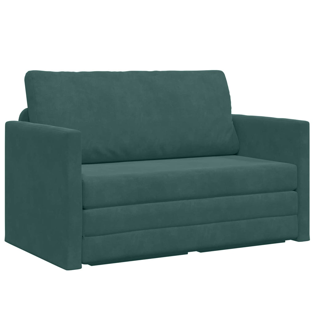 vidaXL Sofa Bed Ciemna zieleń 124 x 71 x 78 cm Aksamit