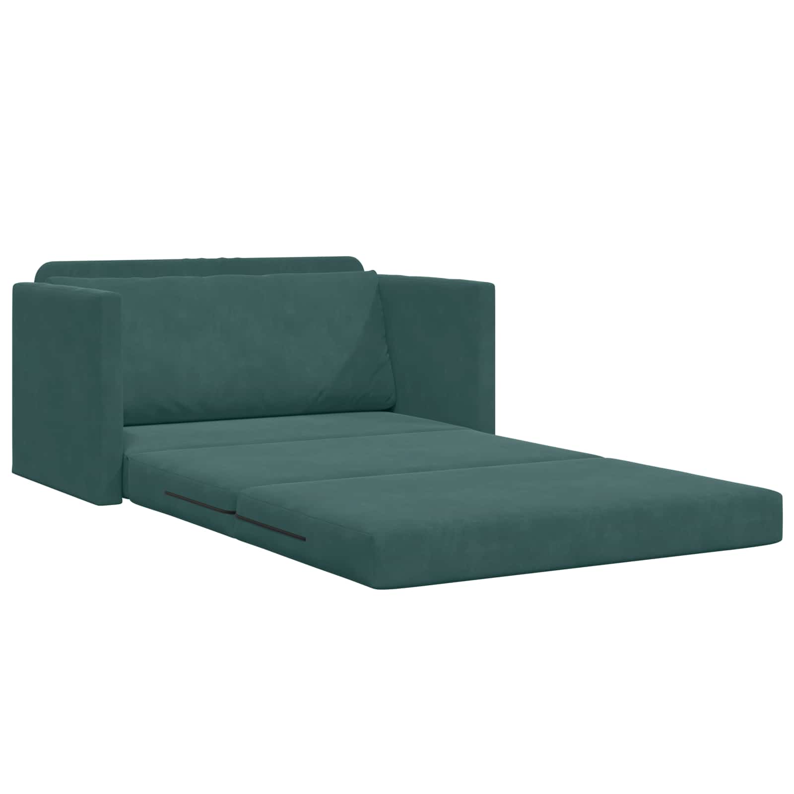 vidaXL Sofa Bed Ciemna zieleń 124 x 71 x 78 cm Aksamit