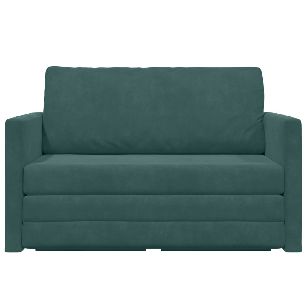 vidaXL Sofa Bed Ciemna zieleń 124 x 71 x 78 cm Aksamit