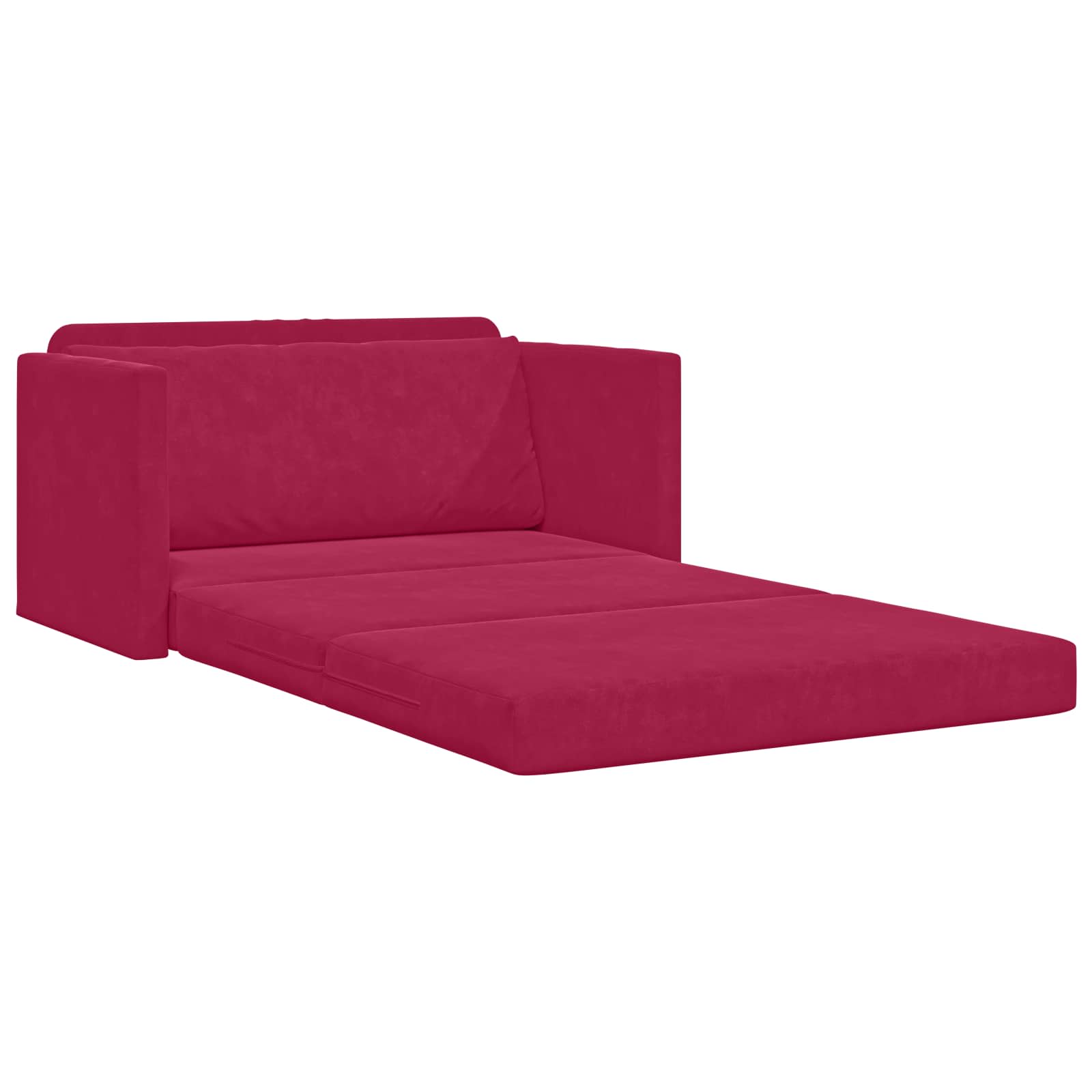 vidaXL Sofa Bed Czerwone wino 124 x 71 x 78 cm Aksamit