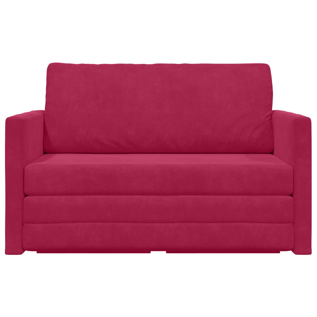 vidaXL Sofa Bed Czerwone wino 124 x 71 x 78 cm Aksamit