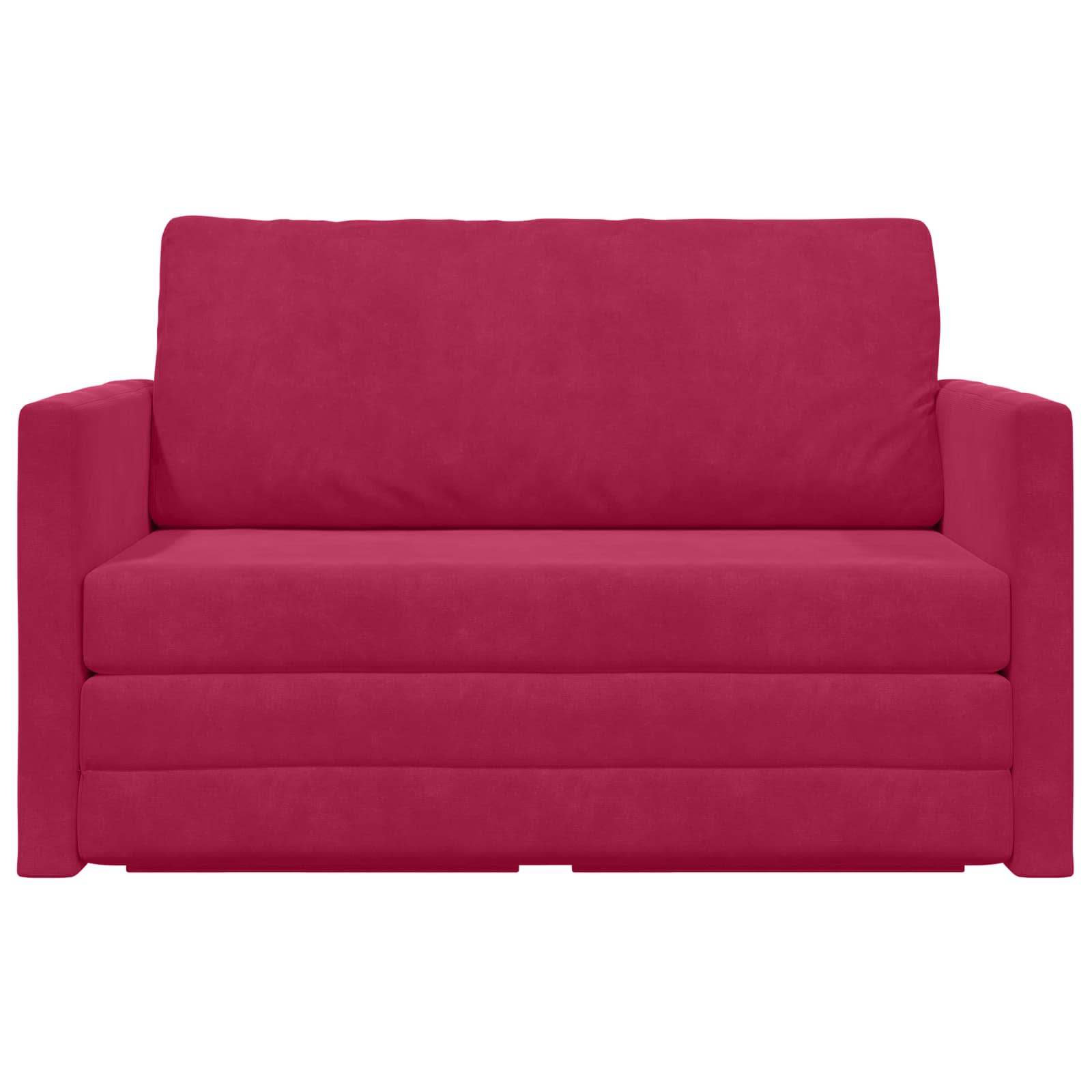 vidaXL Sofa Bed Czerwone wino 124 x 71 x 78 cm Aksamit