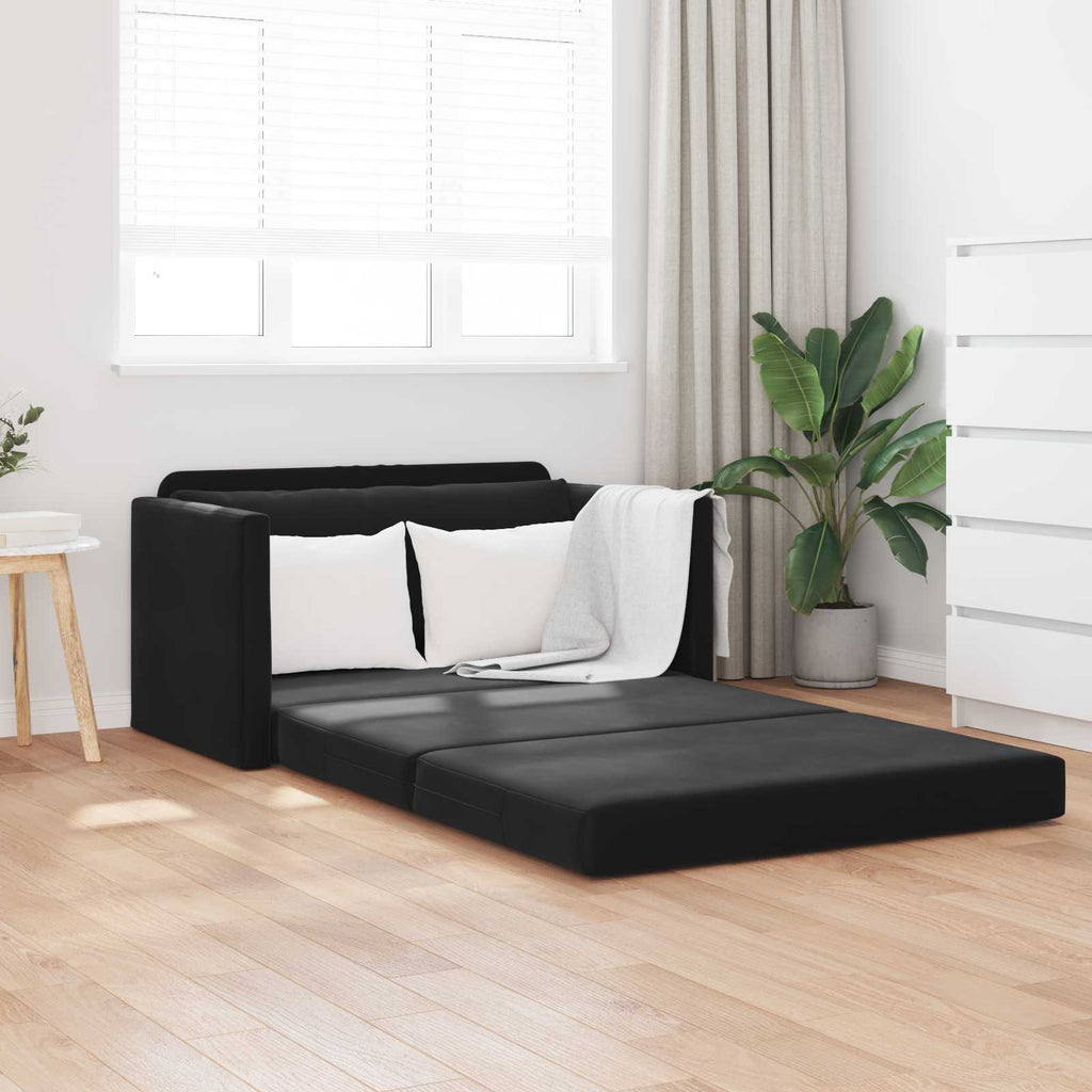 vidaXL Sofa Bed Czarny 124 x 71 x 78 cm Aksamit