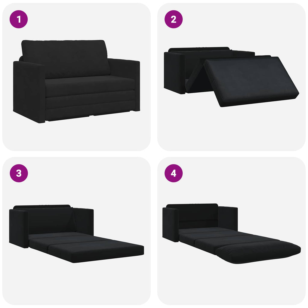 vidaXL Sofa Bed Czarny 124 x 71 x 78 cm Aksamit