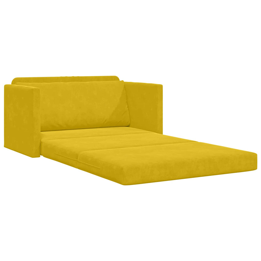vidaXL Sofa Bed Żółty słonecznik 124 x 71 x 78 cm Aksamit