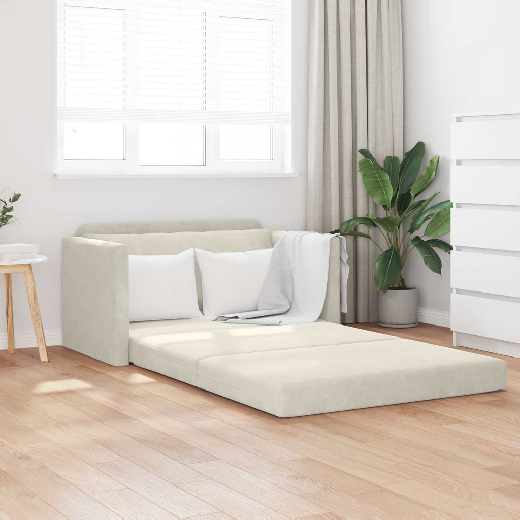 vidaXL Sofa Bed Kremowy 124 x 71 x 78 cm Aksamit