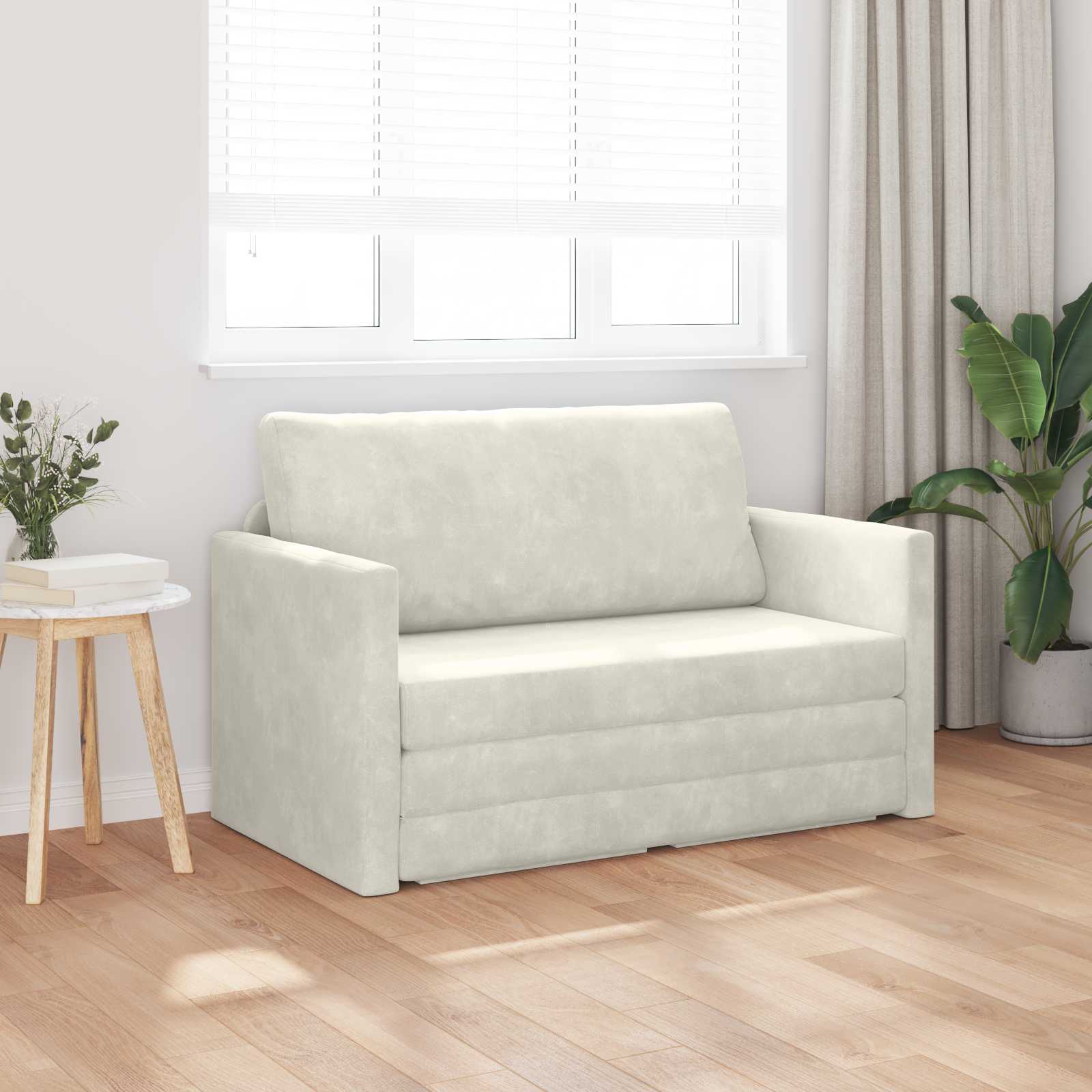 vidaXL Sofa Bed Kremowy 124 x 71 x 78 cm Aksamit
