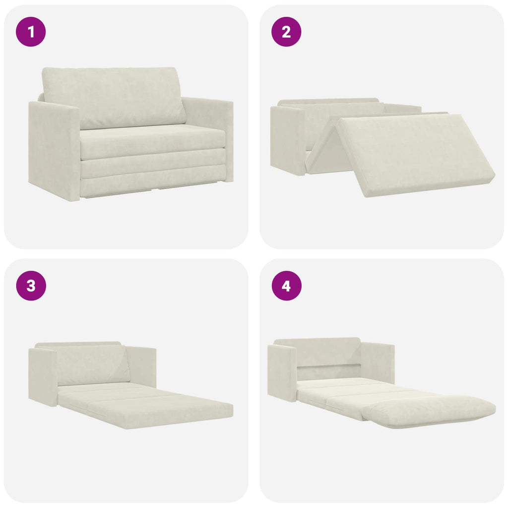 vidaXL Sofa Bed Kremowy 124 x 71 x 78 cm Aksamit