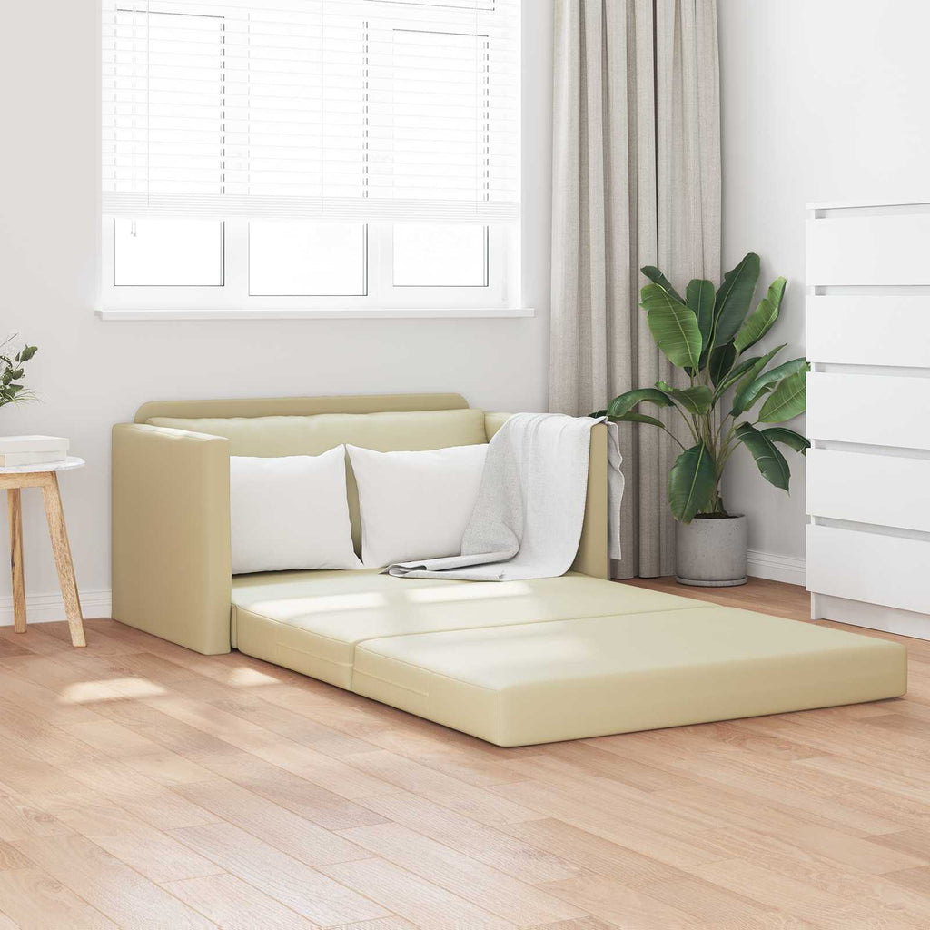 vidaXL Sofa Bed Kremowy 124 x 71 x 78 cm Sztuczna skóra