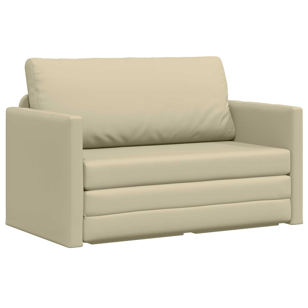 vidaXL Sofa Bed Kremowy 124 x 71 x 78 cm Sztuczna skóra