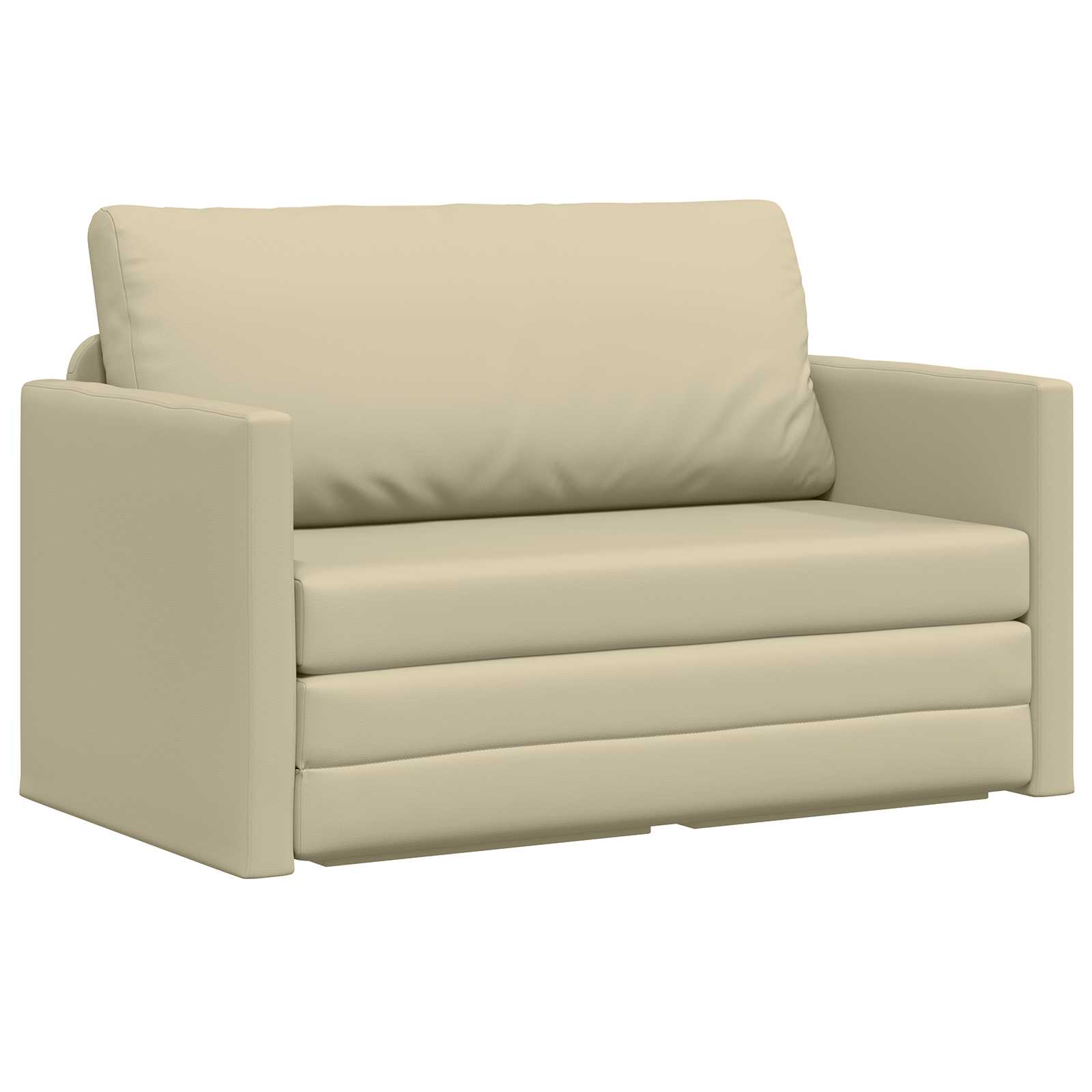 vidaXL Sofa Bed Kremowy 124 x 71 x 78 cm Sztuczna skóra