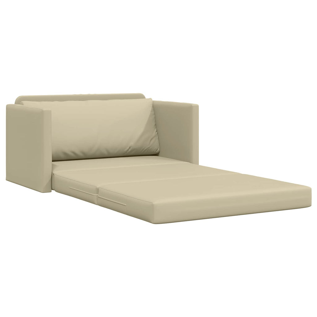 vidaXL Sofa Bed Kremowy 124 x 71 x 78 cm Sztuczna skóra