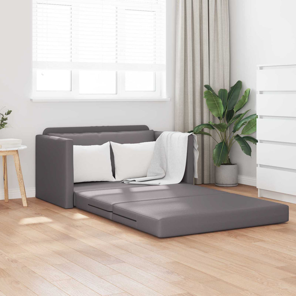 vidaXL Sofa Bed Szary 124 x 71 x 78 cm Sztuczna skóra