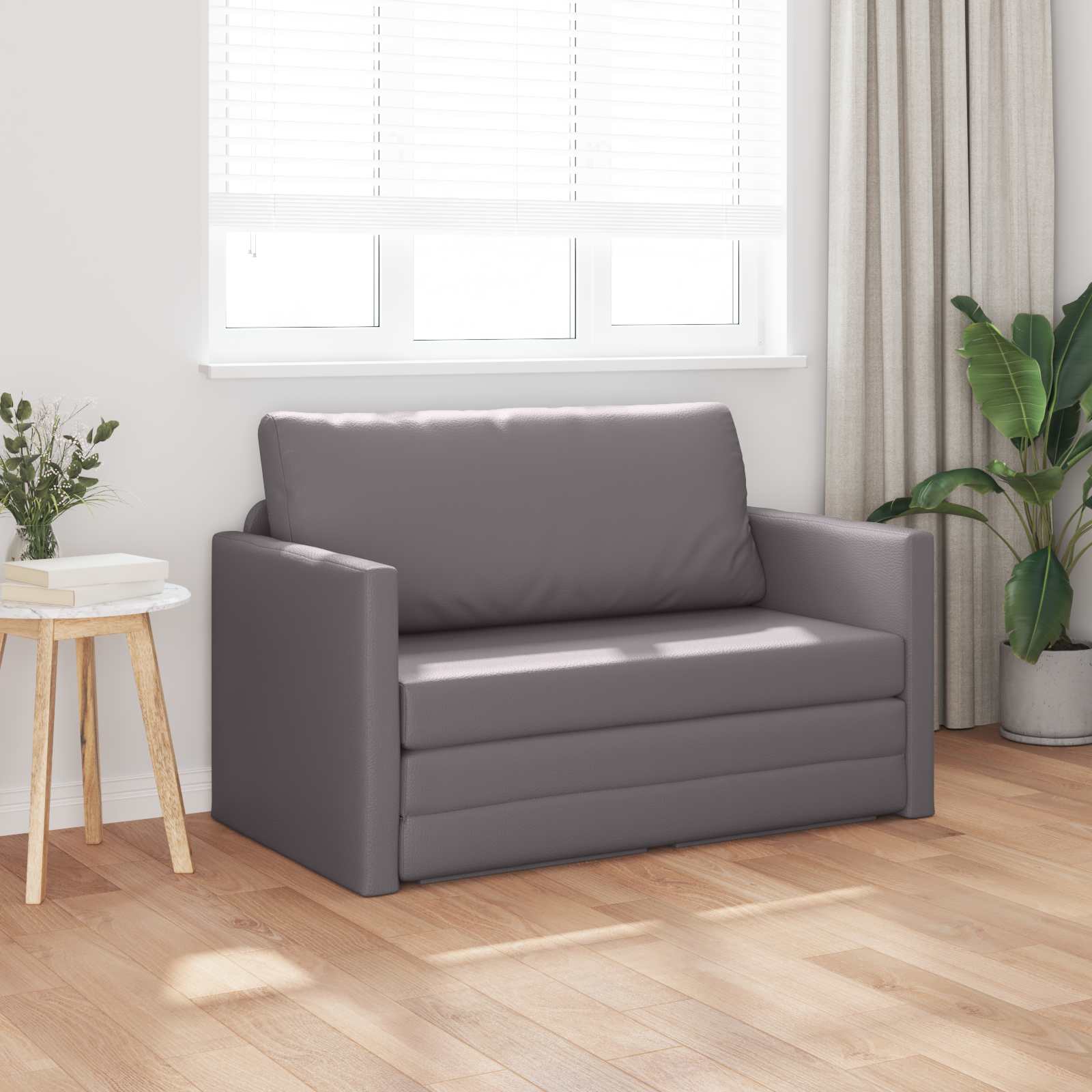 vidaXL Sofa Bed Szary 124 x 71 x 78 cm Sztuczna skóra