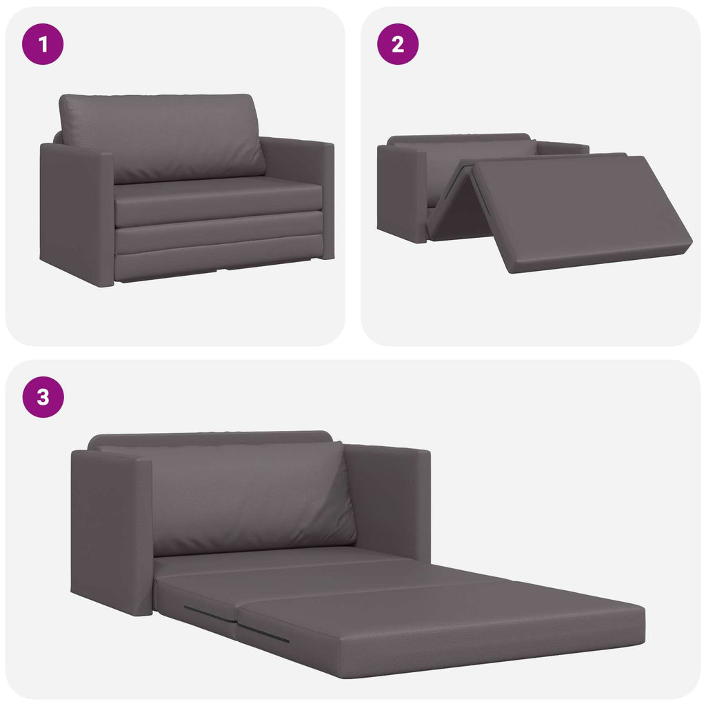 vidaXL Sofa Bed Szary 124 x 71 x 78 cm Sztuczna skóra