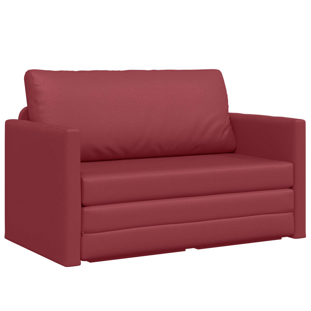 vidaXL Sofa Bed Czerwone wino 124 x 71 x 78 cm Sztuczna skóra