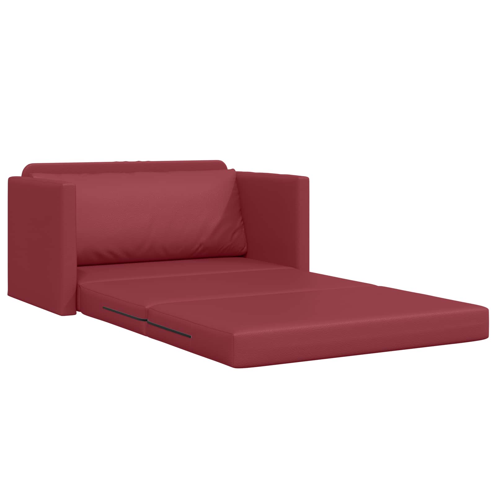 vidaXL Sofa Bed Czerwone wino 124 x 71 x 78 cm Sztuczna skóra